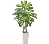 Arbre artificiel Dracaena de 1524 mm avec pot blanc pour intérieur
