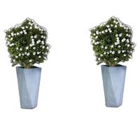 Arbre artificiel Ginkgo Biloba, fabriqué en plastique et en bois, dimensions 35-40 cm x 69 cm, lot de 2 pièces, système de fixation par pic à planter, adapté pour une utilisation intérieure et extérie
