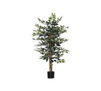 HOMCOM Plante artificielle Ficus – tronc et branches, liane, lichen, feuilles – pot inclus – 1,3 m