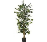 Arbre artificiel plante artificiel ficus hauteur 1,5 m tronc branches liane lichen feuilles grand réalisme pot inclus G