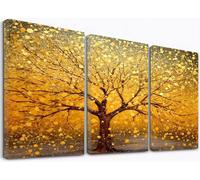 Arbre De La Vie Art Décoration Murale Toile Arbre Moderne Or marron Tableau Famille Salon Art Décoration Murale 30x40cm Encadrée