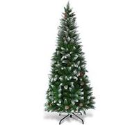 Arbre de Noël Artificiel 180CM Aiguilles en PVC avec Neige,630 Branches Support Métallique pour Maison, Bureau,Magasins Vert G
