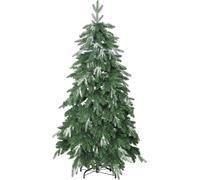 Arbre de Noël artificiel - 210 cm - Branches réalistes - Effet neige - Support en acier - Pied pliable - Vert olive
