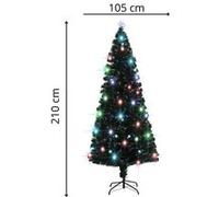Vidaxl Arbre De Noël Artificiel Et Support/Led 210 Cm Fibre Optique