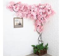 Arbre de Noël artificiel en fleurs de cerisier rose, arbre de Noël artificiel Sakura à l'intérieur, fleurs de cerisier et vigne, pour décoration d'intérieur