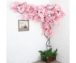 Arbre de Noël artificiel en fleurs de cerisier rose, arbre de Noël artificiel Sakura à l'intérieur, fleurs de cerisier et vigne, pour décoration d'intérieur