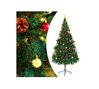 VIDAXL Arbre de No?l artificiel avec boules et LED Vert 210 cm