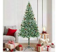 Arbre de Noël Artificiel Pré-éclairé/Boules Pommes de Pin Sapin 180cm vidaXL