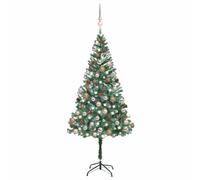 vidaXL Sapin de Noël artificiel pré-éclairé 300 LED Vert 180 cm PVC et acier