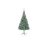 Arbre de Noël Artificiel Pré-éclairé/Boules Pommes de Pin, Sapin de Noël avec LED, Décoration de Vacances, Ornement de Fête Intérieur Extérieur,
