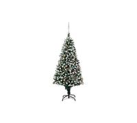 Arbre de Noël Artificiel Pré-éclairé/Boules Pommes de Pin, Sapin de Noël avec LED, Décoration de Vacances, Ornement de Fête Intérieur Extérieur,