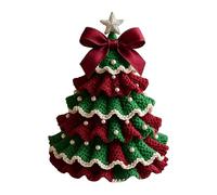 Arbre De Noël Au Crochet pour Table,Décoration de Bureau Arbre de Noël en Laine - Décoration Intérieure Centre de Table pour Bureau Appui de Fenêtre Salon Chambre Bibliothèque Fêtes