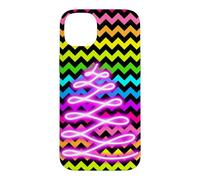 Arbre de Noël coloré Chevron Arc-en-Ciel Coque pour iPhone 14 Plus