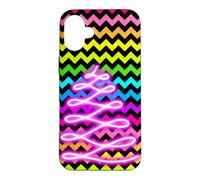 Arbre de Noël coloré Chevron Arc-en-Ciel Coque pour iPhone 16 Plus