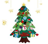 Arbre de Noël en feutre, décorations de Noël en feutre, 21 décorations de Noël suspendues pour, sapin de Noël en feutre pour petits avec ornements détachables pour la décoration