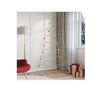 vidaXL Arbre de Noël en métal Doré 209 cm Acier Peint par Poudre, Arbre de Noël Moderne, déco Minimalist, Ornement saisonnier, Sculpture Chic pour Les fêtes