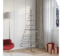 vidaXL Arbre de Noël en cône avec support Noir 180,5 cm Acier Design minimaliste