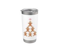 Arbre de Noël en pain d'épice avec étoile rouge pour maman, papa, enfant Gobelet isotherme en acier inoxydable double paroi