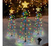 Arbre De Noël En Spirale, Lumiere Solaire Exterieur Jardin Noel, Guirlande Lumineuse Sapin De Noel, Petit Sapin De Noel Led Lumineux, Decoration Noel Exterieur Solaire Deco Americaine Mini Multicolore