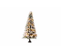 Arbre de Noël iluminé avec 30 LEDs, enneigé, 12cm, Coloré