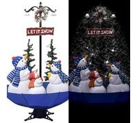 VIDAXL Arbre de No?l neigeux avec base de parapluie Bleu 170 cm PVC