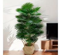 Arbre de palmier artificiel en pot avec 12/18/24 feuilles en plastique, convient pour la décoration de la maison et du bureau, les mariages, les anniversaires et les fêtes comme Pâques, Diwali, le Dim