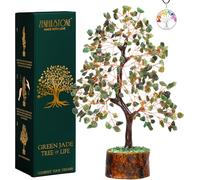 Arbre de vie en cristal de jade vert pour la chance et la prospérité Décoration pour la maison et le bureau | Bonsaï fait main pour la richesse, l'équilibre et la bonne fortune | Cadeau de bien-être