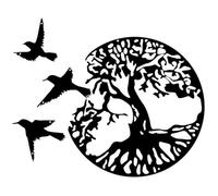 Arbre De Vie En Métal Décoration Murale Silhouette Art, Décor D'intérieur, Décoration De Jardin Intérieur Extérieur (noir)