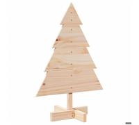 vidaXL Arbre de Noël en bois pour décoration 110 cm, bois massif