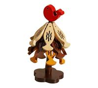Arbre Dessous-de-Plat - 13x13x23.5cm | Support Bois en Forme De Poisson avec 3 Patins Isolants | Dessous De Verre en De Bois | Accessoire Cuisine Déco avec Tapis Thermique 18.5cm pour Casserol