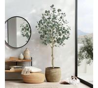Arbre d'eucalyptus artificiel, 120 cm/150 cm/180 cm, grand arbre artificiel moderne, plante en pot pour l'intérieur et l'extérieur, décoration de bureau à domicile, cadeau d'articles ménagers Descript