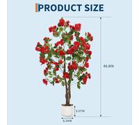 Arbre d'osmanthus artificiel - Bonsaï floral - 120 cm - 252 fleurs blanches très réalistes - Polyester - Tige en bois naturel - Décoration d'intérieur
