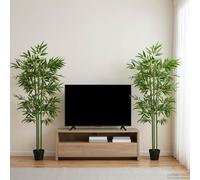 Arbre en Bambou Artificiel 2 pcs Vert 45 x 18 x 175 cm