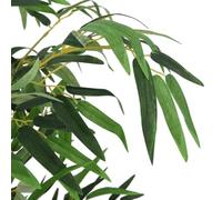 Arbre en bambou artificiel avec 1216 feuilles en fibre textile, 180 cm de haut, arbre artificiel vert avec troncs en bambou, pot en plastique, facile d'entretien, pour salon, bureau, balcon et jardin