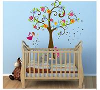 Arbre et Elfes Wall Sticker Chambre Decor Art Vinyl Decal Mural Autocollants muraux colorés pour la chambre d'un enfant. Papiers peints art déco.
