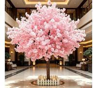 Arbre Fleur de Cerisier Artificiel, Fleurs Artificielles Fait à La Main, Rose Faux Cerisier Fleur Decor, pour Intérieur Extérieur, Mariage, Bureau,1.6x1m/5.2x3.3ft