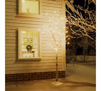 Arbre LED Blanc en Bouleau avec Plusieurs Hauteurs et Lumières Chaudes vidaXL vi