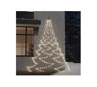 Arbre Mural avec Crochet Métallique Guirlande Murale LED Lumière de Décoration de Noël 260 LED Blanc Chaud 3 m Intérieur/Extérieur