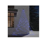 vidaXL Arbre Mural avec Crochet Métallique Guirlande Murale LED Lumière de Décoration de Noël 260 LED Bleu 3 m Intérieur/Extérieur Bleu G