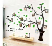 Arbre Sticker Muraux 3D Autocollants DIY Cadre de Photo Stickers Mural Arts Décorations pour Chambre, Salon, Chambr (H Vert Gauche,L: 175 * 230CM)