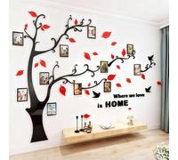 Arbre Sticker Muraux 3D Autocollants DIY Cadre de Photo Stickers Mural Arts Décorations pour Chambre, Salon, Chambr (Rouge Droite,XL: 200 * 276CM)