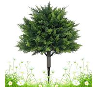 Arbres Topiaires Cèdre Artificiels Extérieur,Imitation Buissons Cyprès - Conifère Persistant Résistant Aux Intempéries 60 Cm avec Piquet De Sol pour Terrasse Jardin