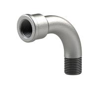 Arc 1 long, 90 °, IG/AG, Rp/R 1 1/4, température de fonctionnement -20 °C à 300 °C, fonte noire, galvanisée à chaud, DIN EN 10242.