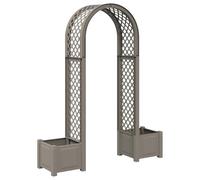 Arc à Roses avec Jardinière Gris 168,5 x 43 x 207 cm PP | Polypropylène recyclé, résistant aux intempéries, montage sans outils, pour plantes grimpantes