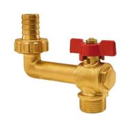 'Arc bricolage - Valve Bronze embout droit arrosage sphère 1/2x3/4 "