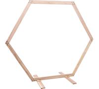 Arc de mariage en bois Pied hexagonal de mariage 2,15*1,85m fleurs arc ballon cadre (brun)