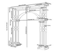 Arc de mariage, métal fer, 260 cm x 258,5 cm, couleur, BLANC