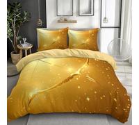 Arc Et Flèche Dorés Comme Dans Un Rêve Housse de Couette - Parure de Lit 3 Pièces 100% Microfibre - Housse de Couette Imprimée 3D avec Fermeture Éclair - Linge de Lit Doux, Jaune, 90 x 190 cm