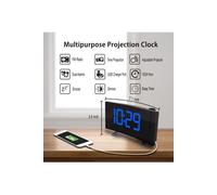 Arc Led Projection Réveil moderne Bureau Radio-réveil Snooze double alarme Pealer1993 G
