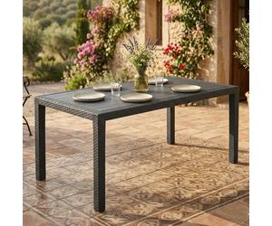 Arca - Table d'Extérieur, 138x78x72h cm Noir Anthracite, 8 Places Fabrication Italie